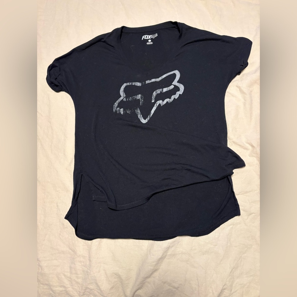 Fox Black Tee with White Logo